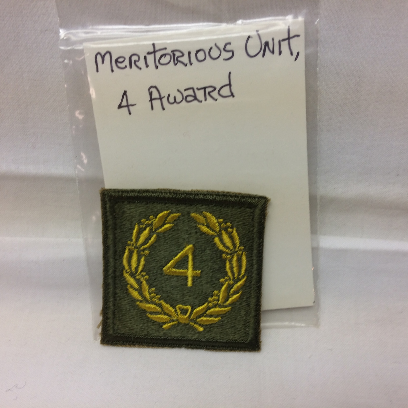 Vintage Military Patch Army Meritorious Unit Award 4 Olive Variant 4th