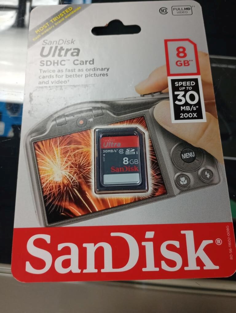 Sealed SANDISK 8GB Ultra SDHC CARD NIB (QUC023671)