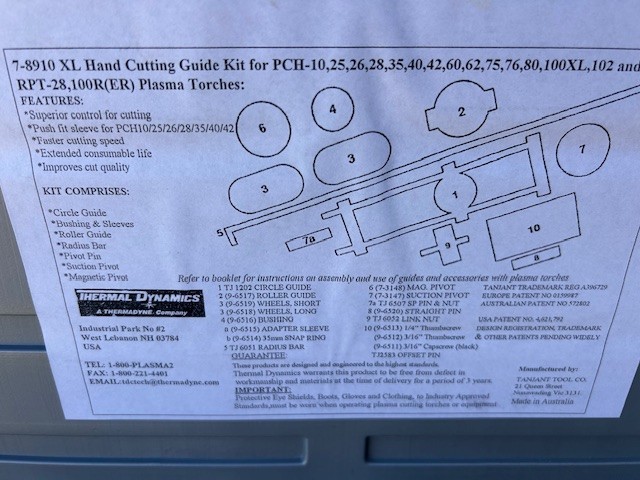 Thermal Dynamics 7-8910 Plasma Cutting Guide Kit *Complete*