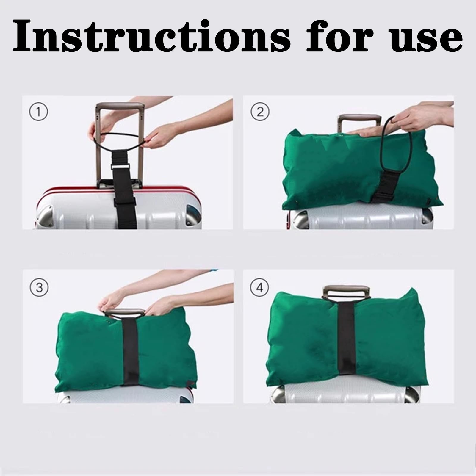 4 PCS Adjustable Luggage Connector Straps, Secure Multiple Suitcases with Tra...