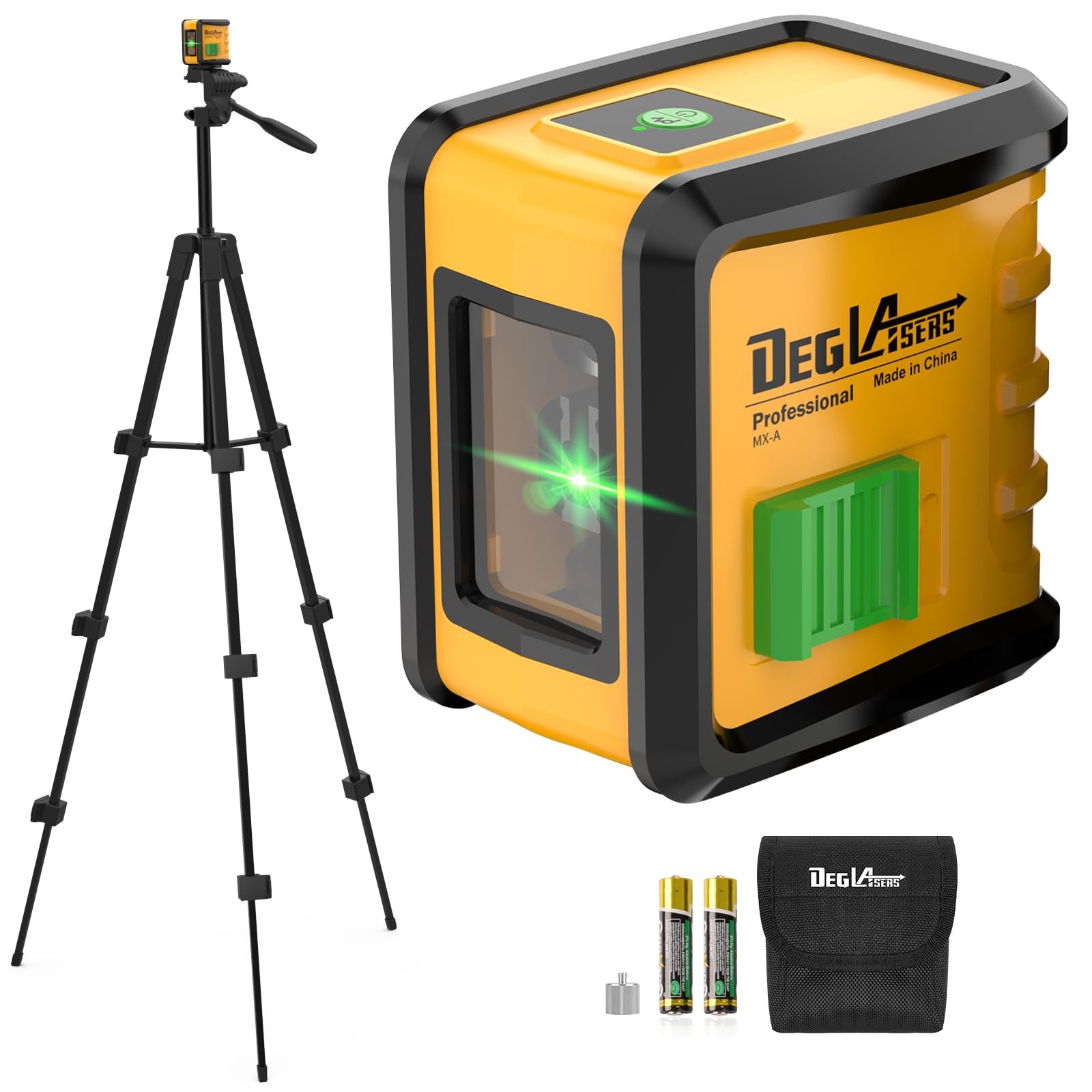 Self Leveling Laser Level with Tripod,DEGLASERS Green Cross Line Yellow