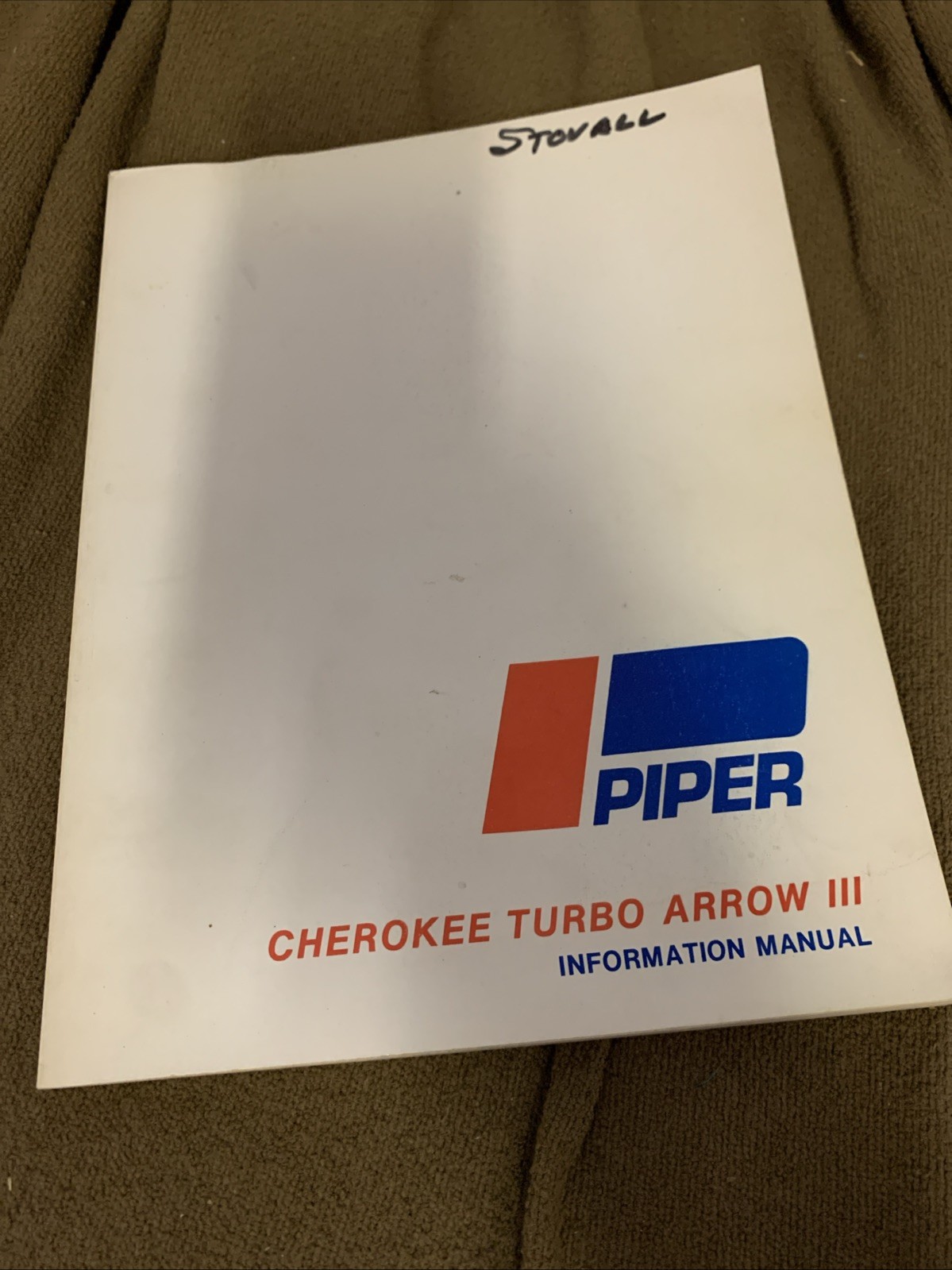 Piper Cherokee Turbo Arrow III Informational Manual Vintage