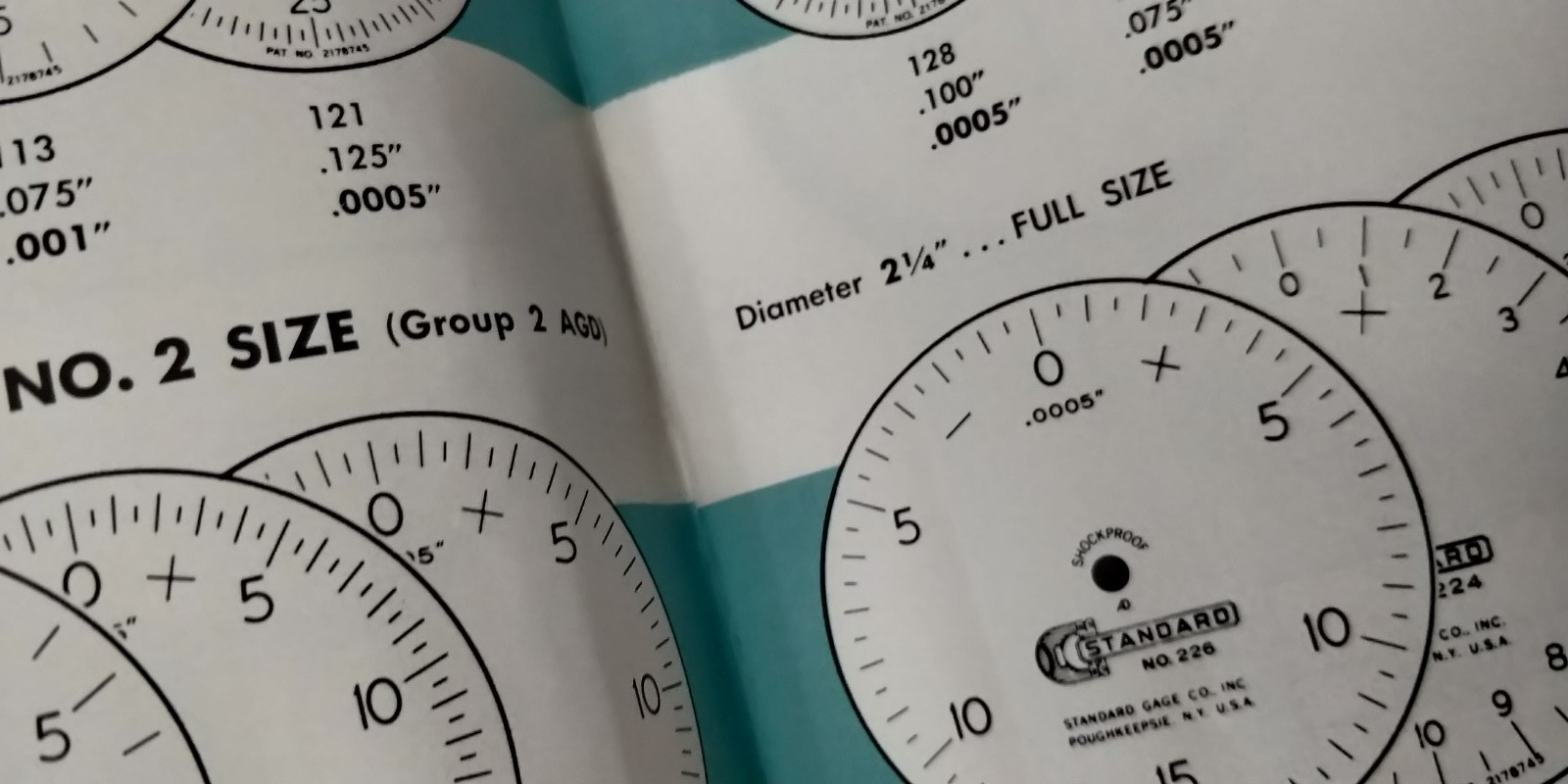 Standard Gage Dial Indicator #228 (1-T) .0005" range = .100"