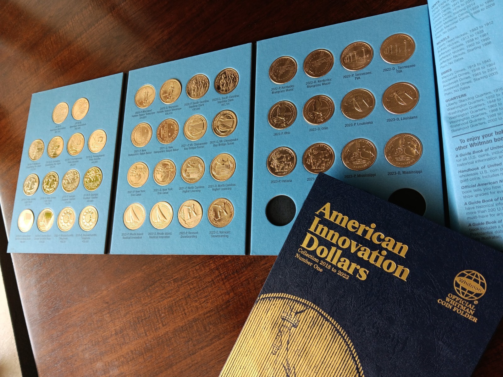 Whitman VOL 1 Complete! 2018-2023, 42 Coin P&D Mint UNC Innovation Dollar Set