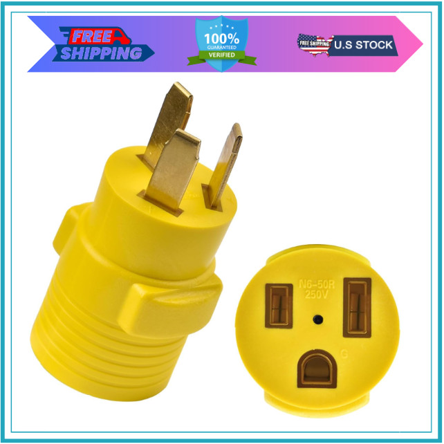 NEMA 10-50P to 6-50R Adapter, 50A 240V Power Cord for RV, Generator, Welder
