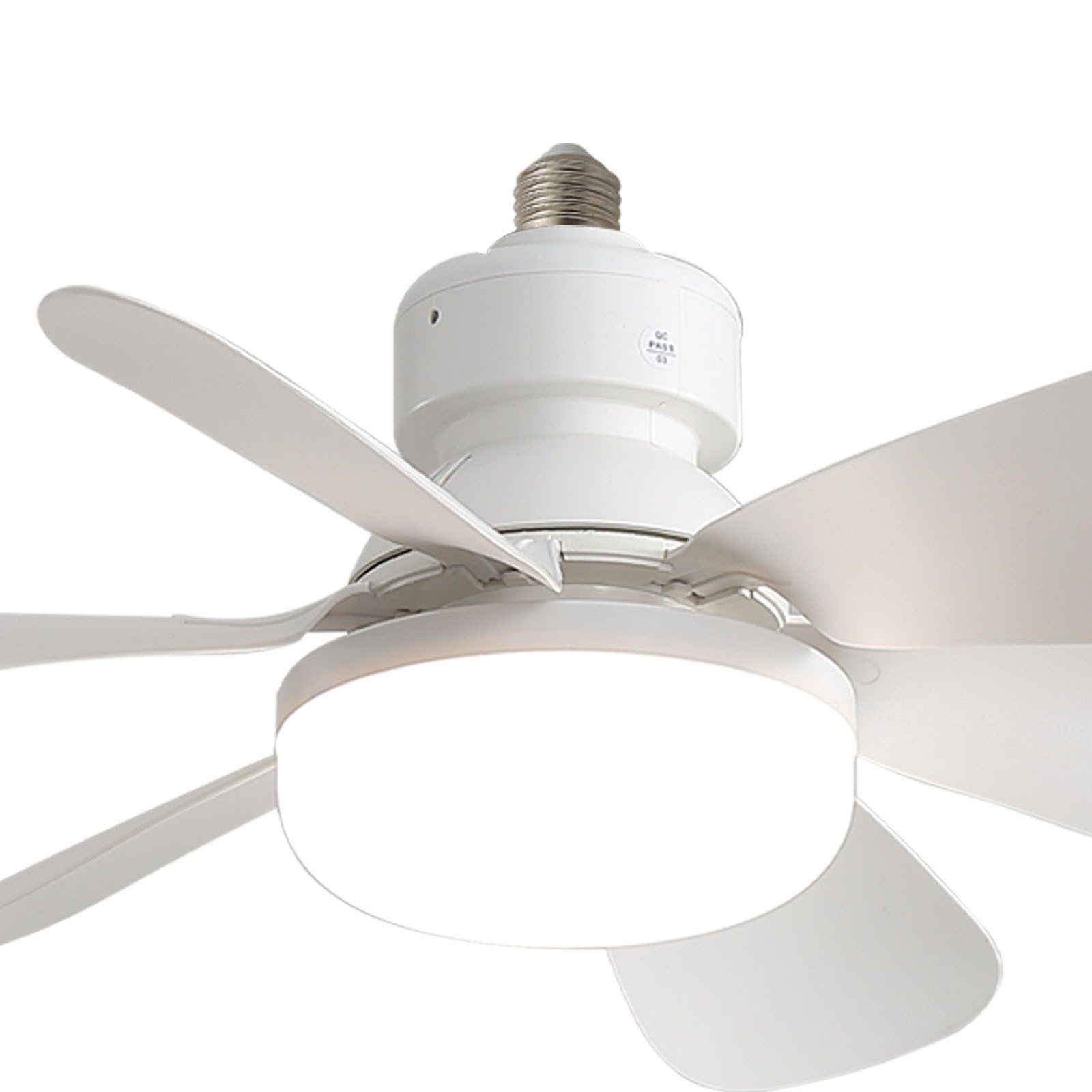 2-in-1 Socket Fan Light with Remote Screw in DC Ceiling Fans LED Light Bulb Fan