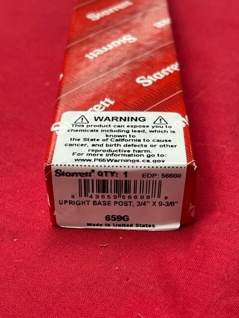 Starrett 659G Upright Base Post Only 9 3/8" Long 3/4" Diameter
