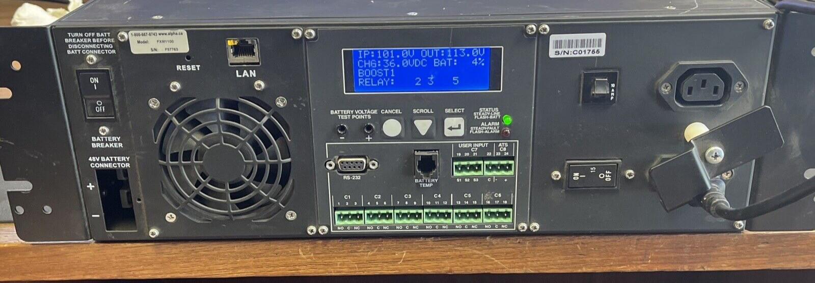 Alpha FXM1100 UPS Uninterruptible Power Supply Module Rack Mountable
