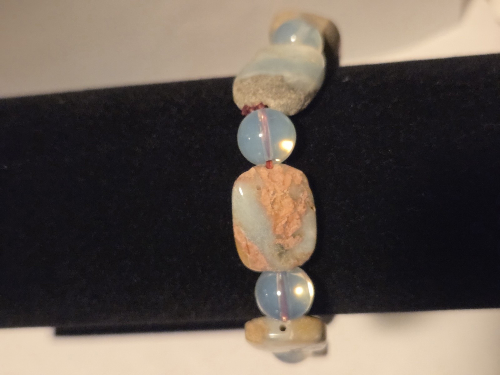 SQUARE JASPER /OPALITE  BRACELET  10 MM