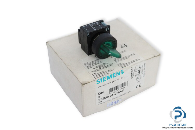 SIEMENS 3SB30 01-2HA41 LATCHING SELECTOR SWITCH_SIEMENS 3SB30012HA41