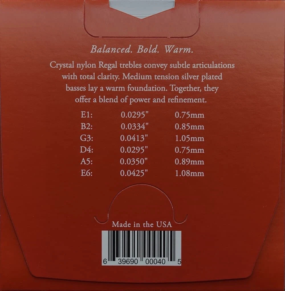 AUGUSTINE REGAL RED CLASSIC NYLON MEDIUM TENSION CLASSICAL GUITAR STRING SET