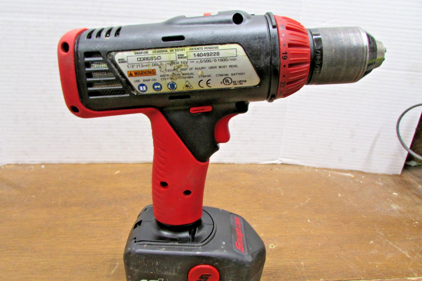 SNAP-ON TOOLS CORDLESS 18V CDR6850 1/2" DRILL/DRIVER  - No Charger - TESTED
