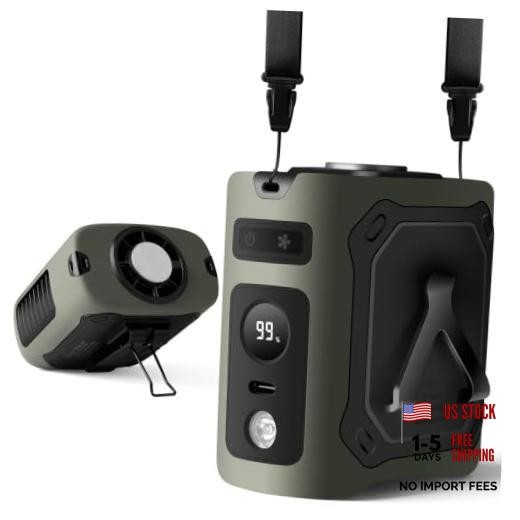 Wearable Cooling Fan, Jobsite Belt Fan with Semiconductor Cooling Olive Green