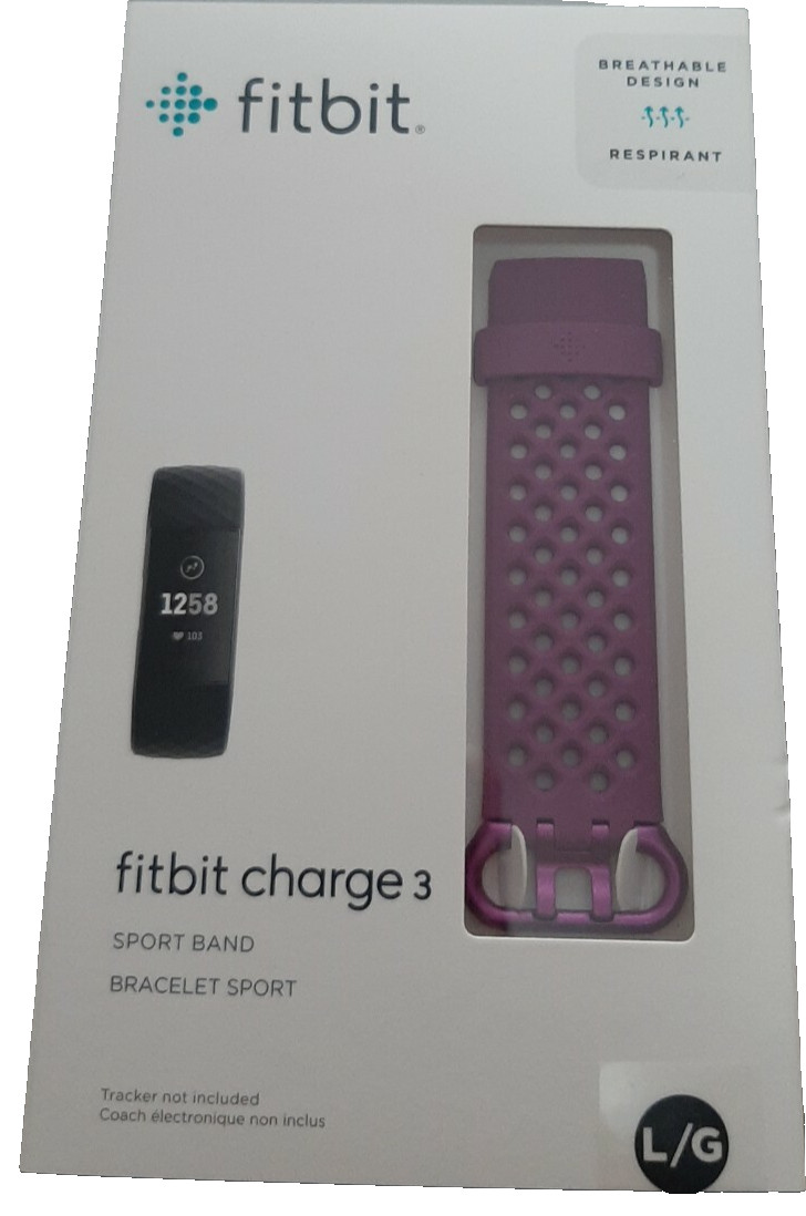 Fitbit Charge 3 Sport Band Breathable Berry L/G #FB168SBLVL - SIZE LARGE NEW NIB