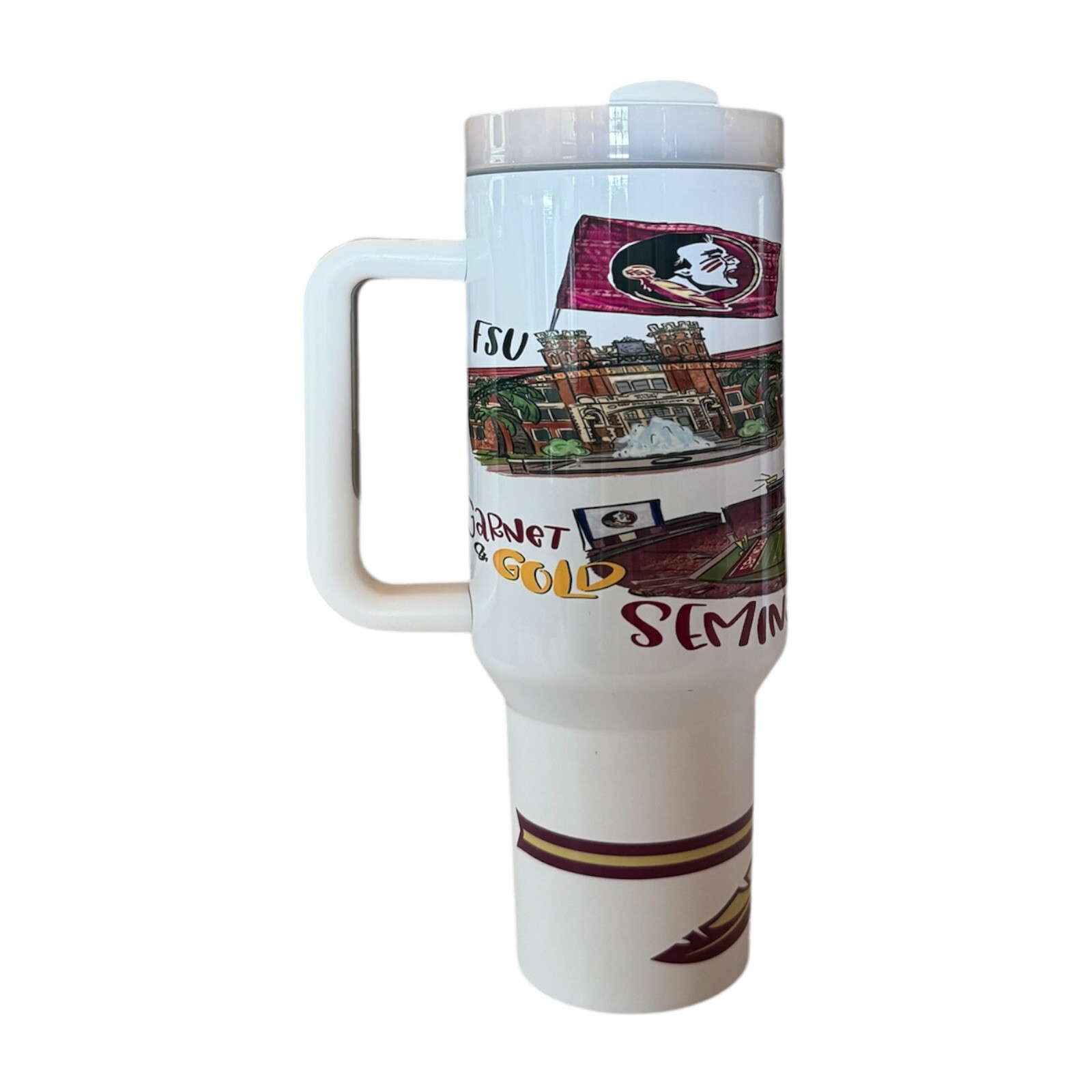 Custom Made 40oz Stainless Steel Tumbler~FSU~College Football~Seminoles~Florida