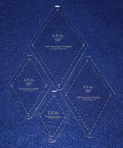 Diamond Templates 4 Pc Set No Tips 2 1/2" to 5 1/2"- Clear 1/8" 60 Degree