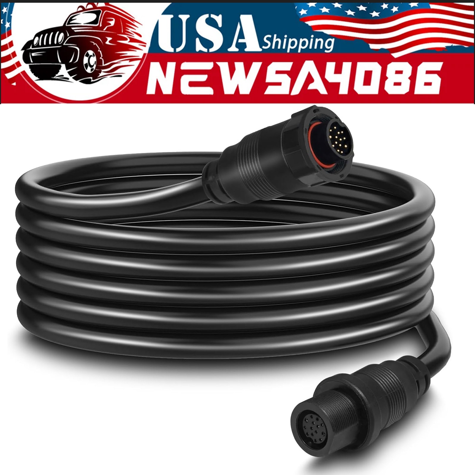 720106-1 EC M3 14W10 Transducer Extension Cable 14-pin for Humminbird (10 Feet)