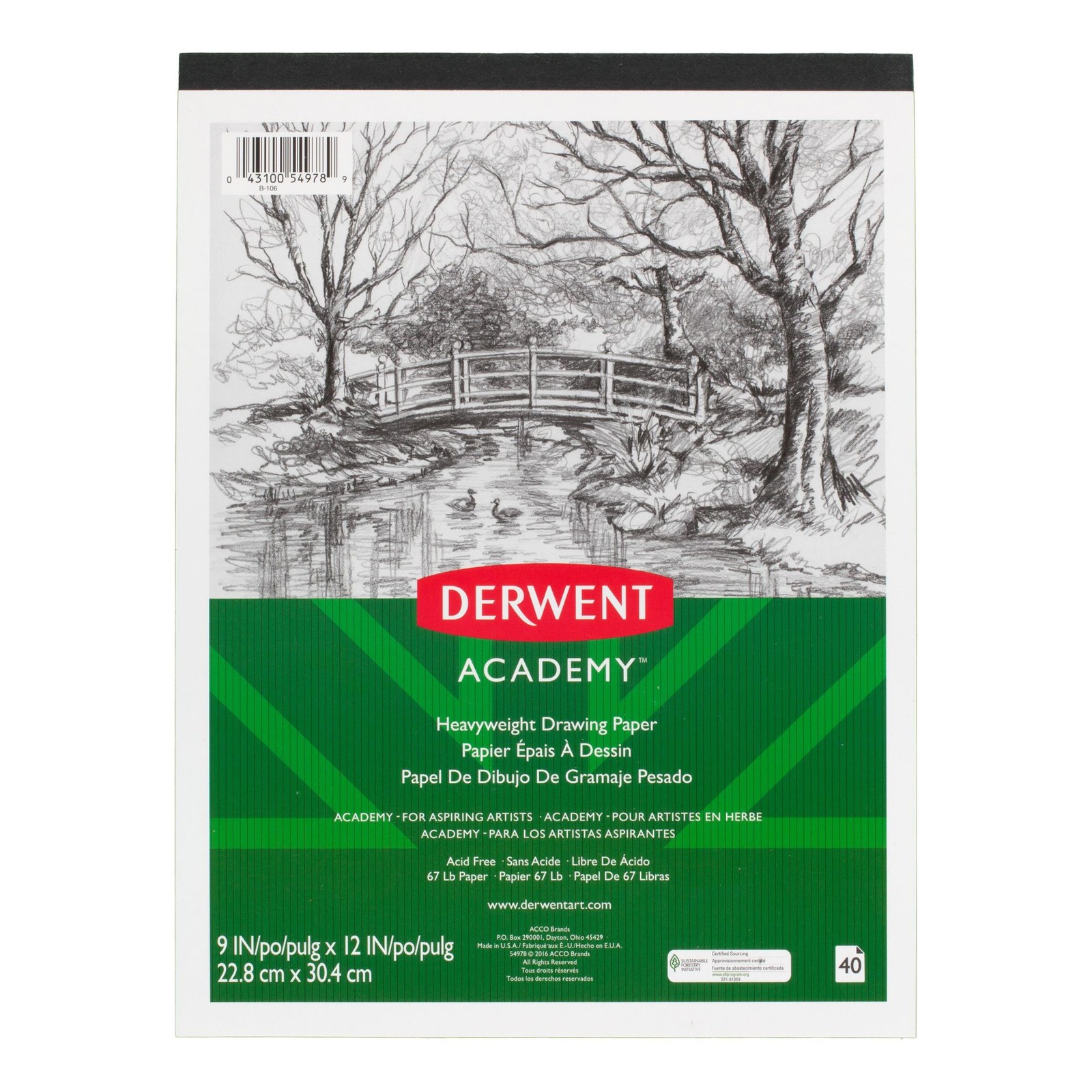 Derwent Academy Drawing Pad (5497/5498): 9 in. x 12 in. (White) *40 sheets