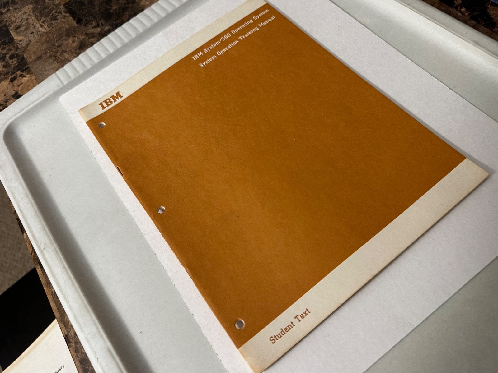 IBM System/360 Operating Syst Original Oper Training MANUAL Student Text -1967!