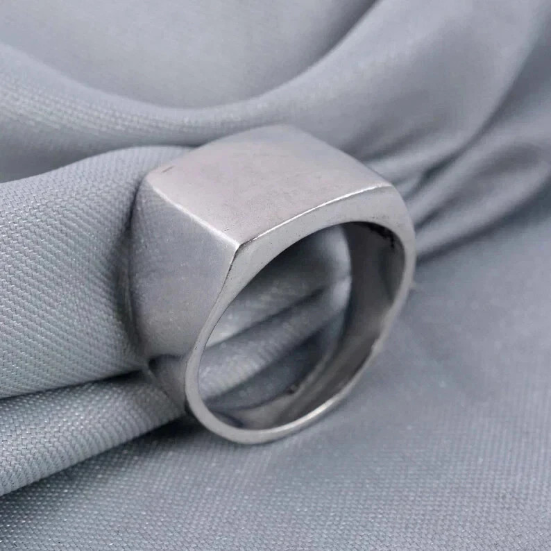 925 Sterling Silver Signet Ring mans Wedding Ring Simple And plain Signet Ring