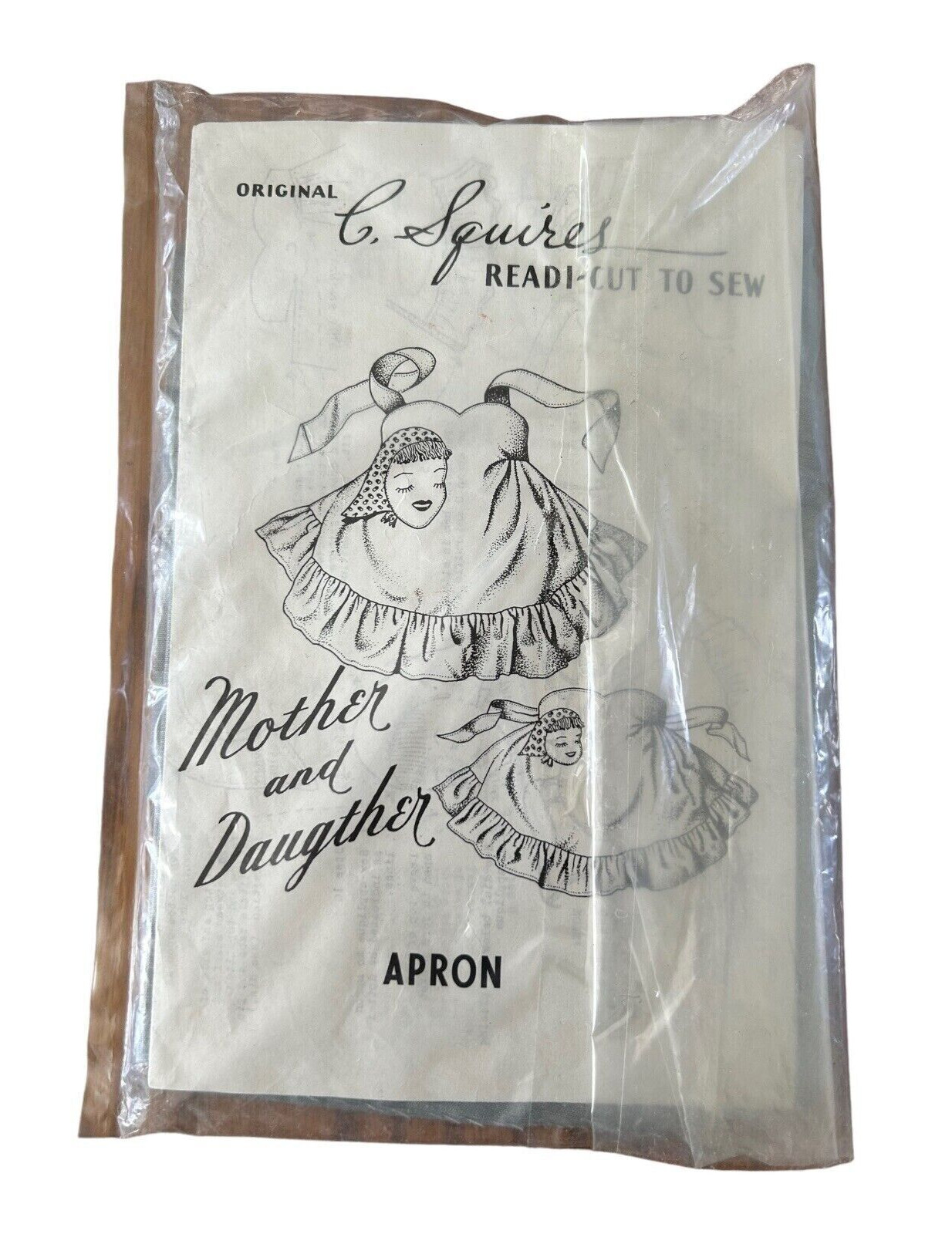 VTG NEW C. Squire's Readi-Cut to Sew Apron Mother Daughter Set Apron NEW Uncut