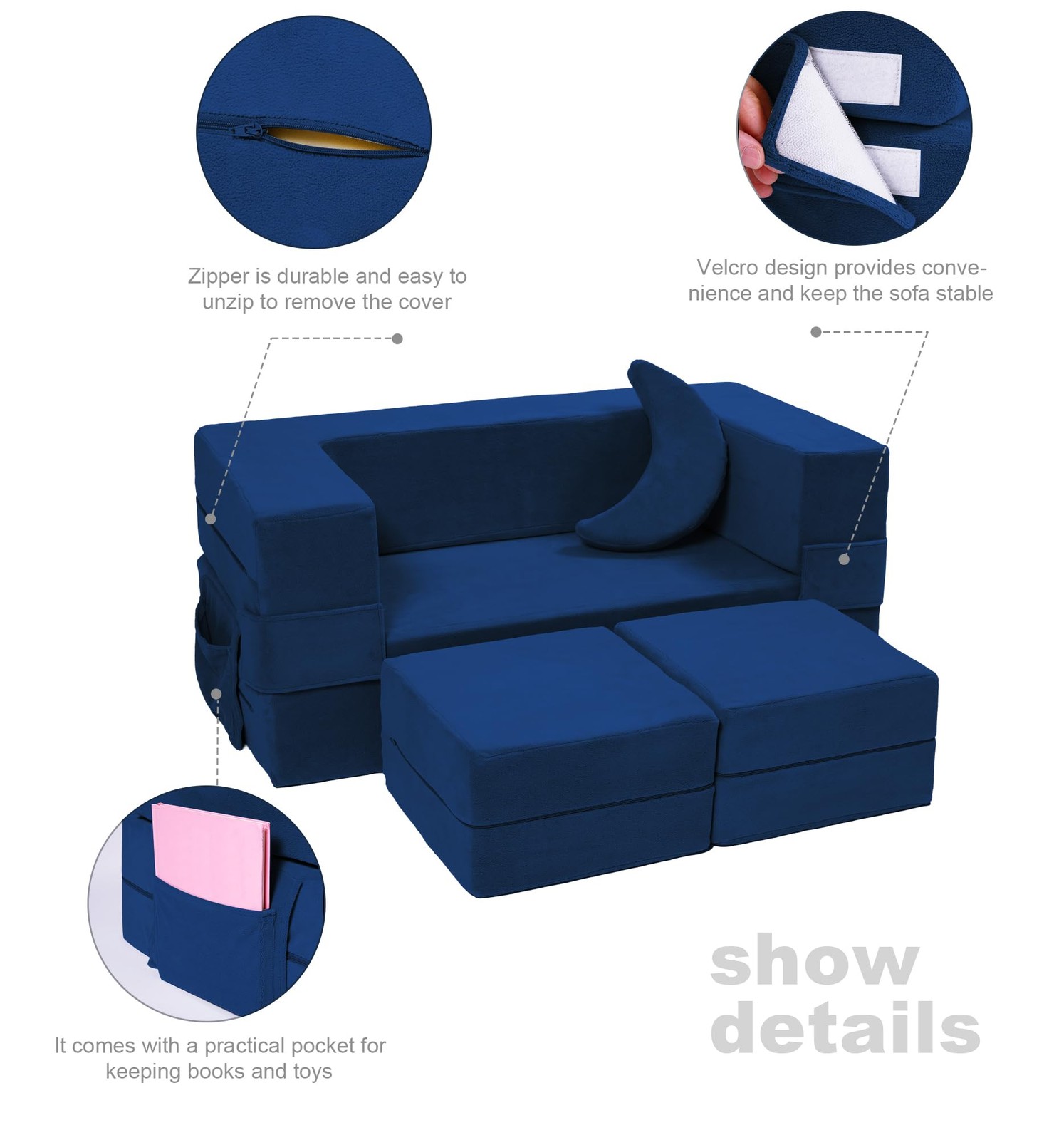 Modular Kids Sofa,Toddler Couch Foam Armchair for Kids, Children Convertible ...