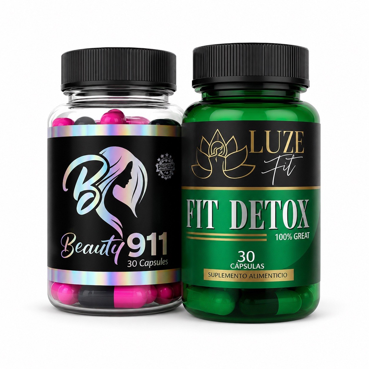 Dúo Beauty 911 30 Cápsulas & Fit Detox 30 Cápsulas 30 C Capsules Pack of 2