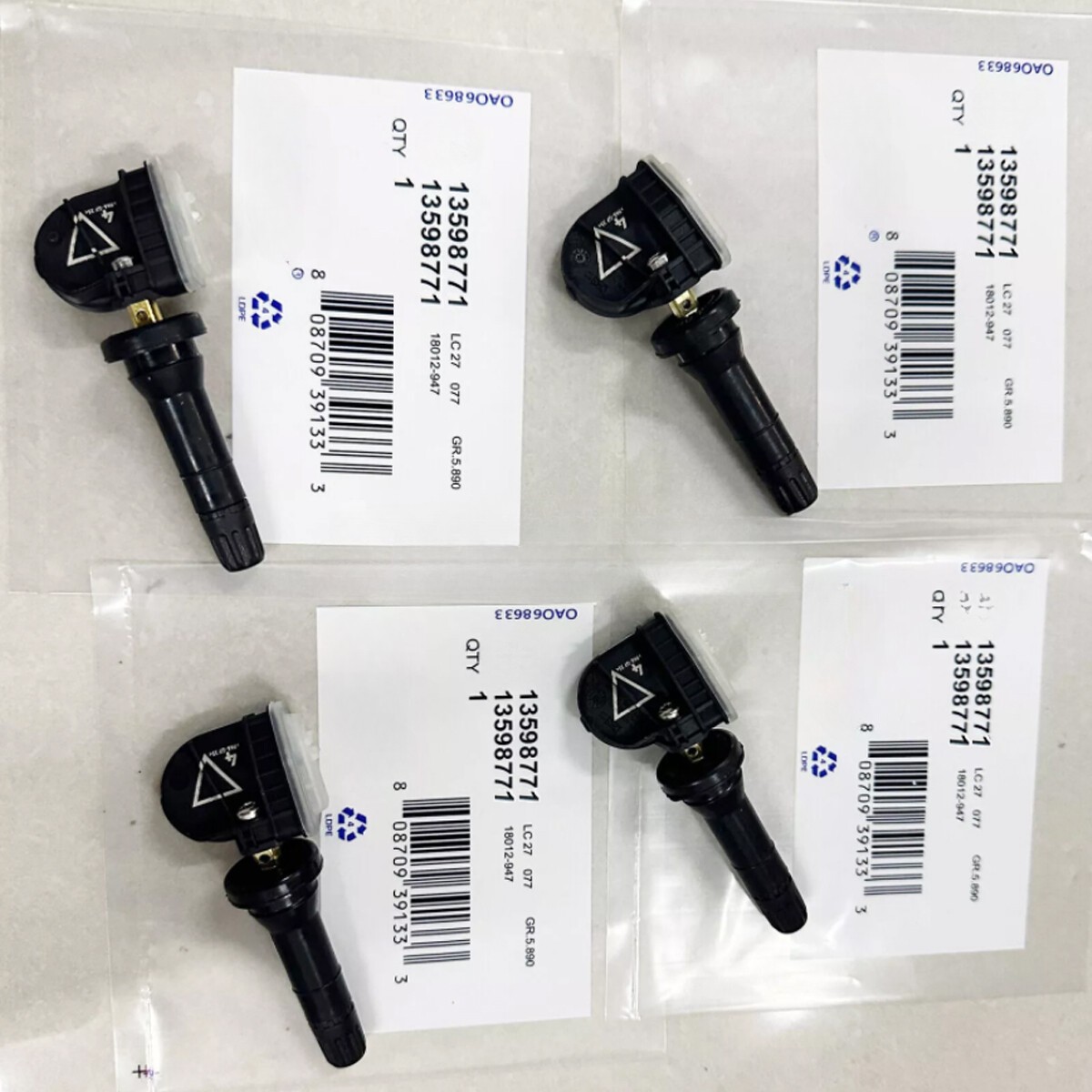 4Pcs Genuine OEM 13598771 Tire Pressure Sensor TPMS 315MHz For GMC Buick Chevy