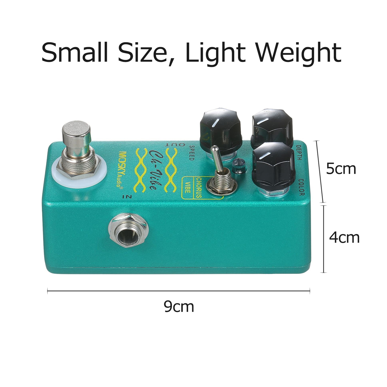 MOSKYaudio Chorus Vibe Guitar Effect Pedal True Bypass 3 Control Knobs DC9V S1W8
