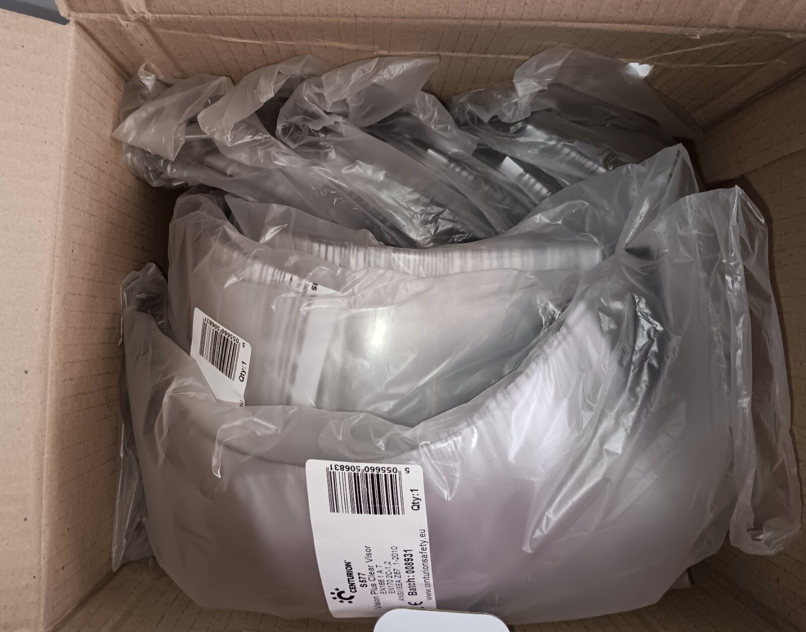 (10) Centurion Vision Plus S577 Clear Eyewear Face Shields for S10PLUS Hard Hats