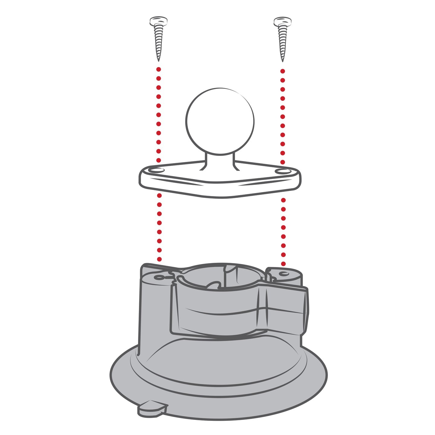 RAP-B-224-1U RAM Twist-Lock Composite Suction Cup Base wit...