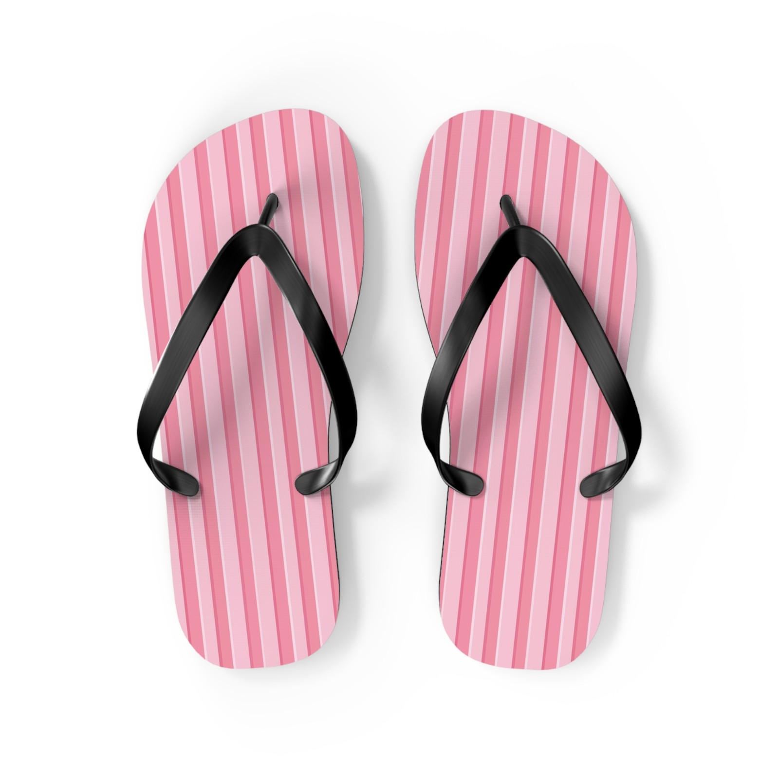 Pink Striped Flip Flops – Summer Beach Sandals