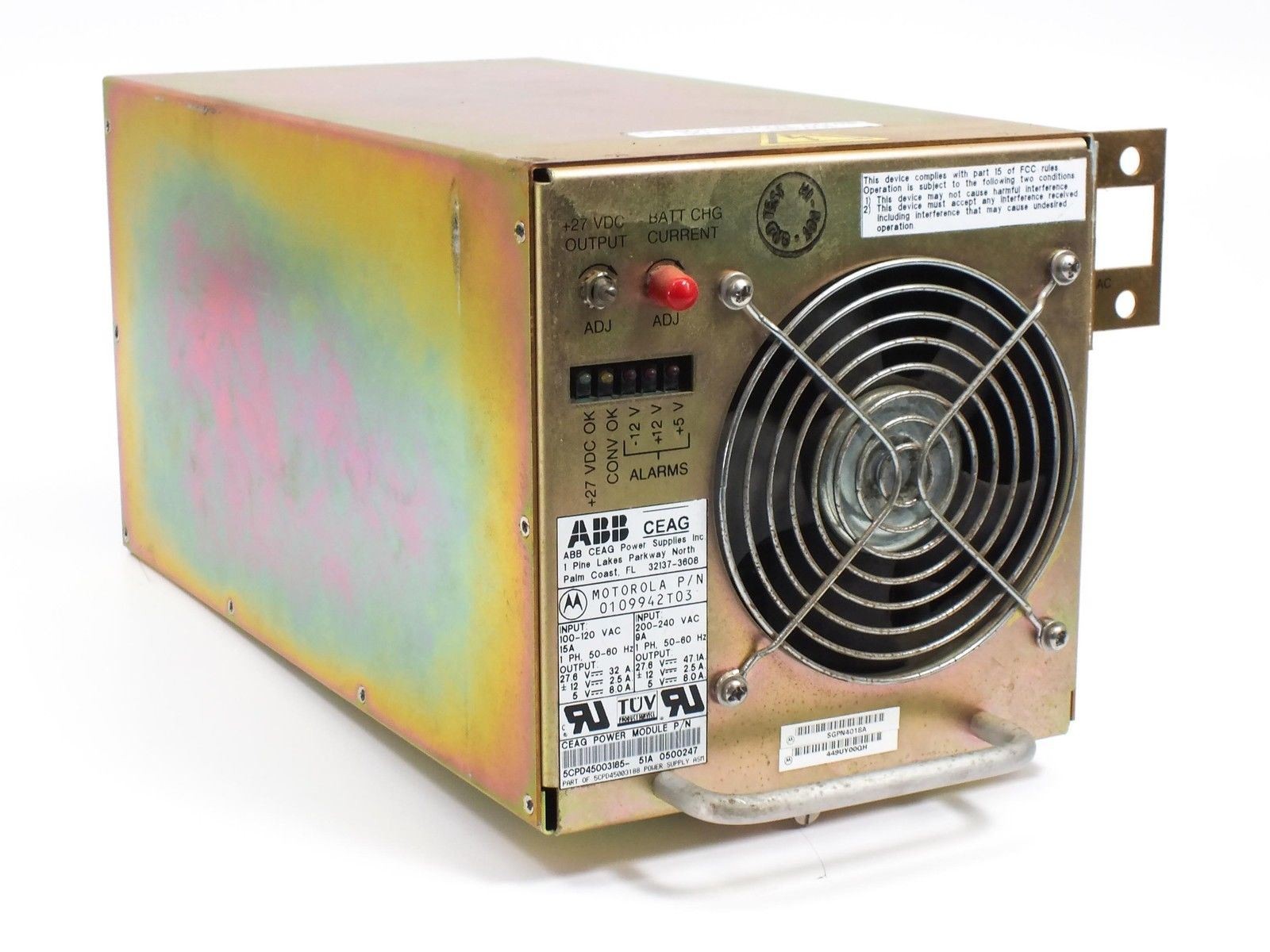 Motorola SGPN4018A 0109942T03 Microcite Cell Site Power Supply 27.6V ABB CEAG