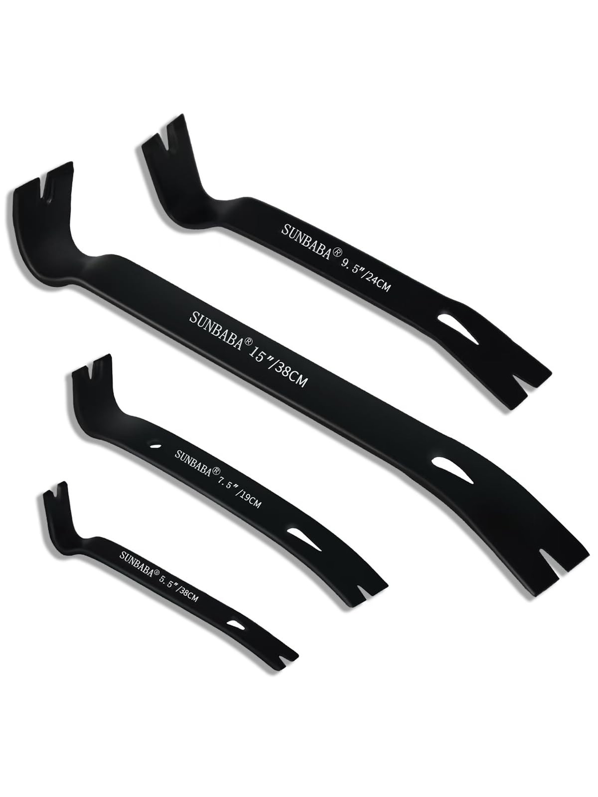 4-Pack Pry Bar Set 5-1/2"/7-1/2"/9-1/2"/15" Mini Nail Puller Crowbar,Utility Hea