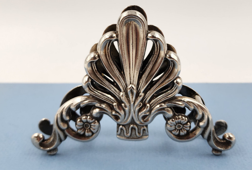 Vintage LEONARD Silverplated Napkin Holder Desk Top Letter Holder