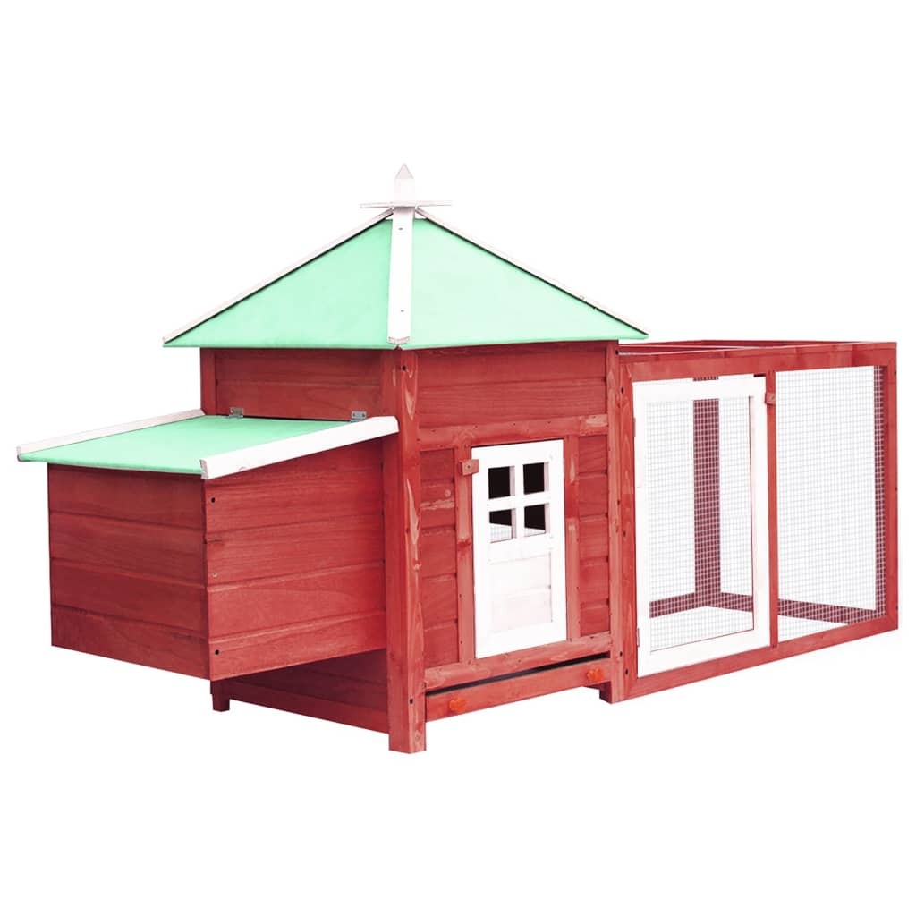 VidaXL Chicken Coop with Nest Box - Large Solid Firwood Outdoor Enclosure vidaXL