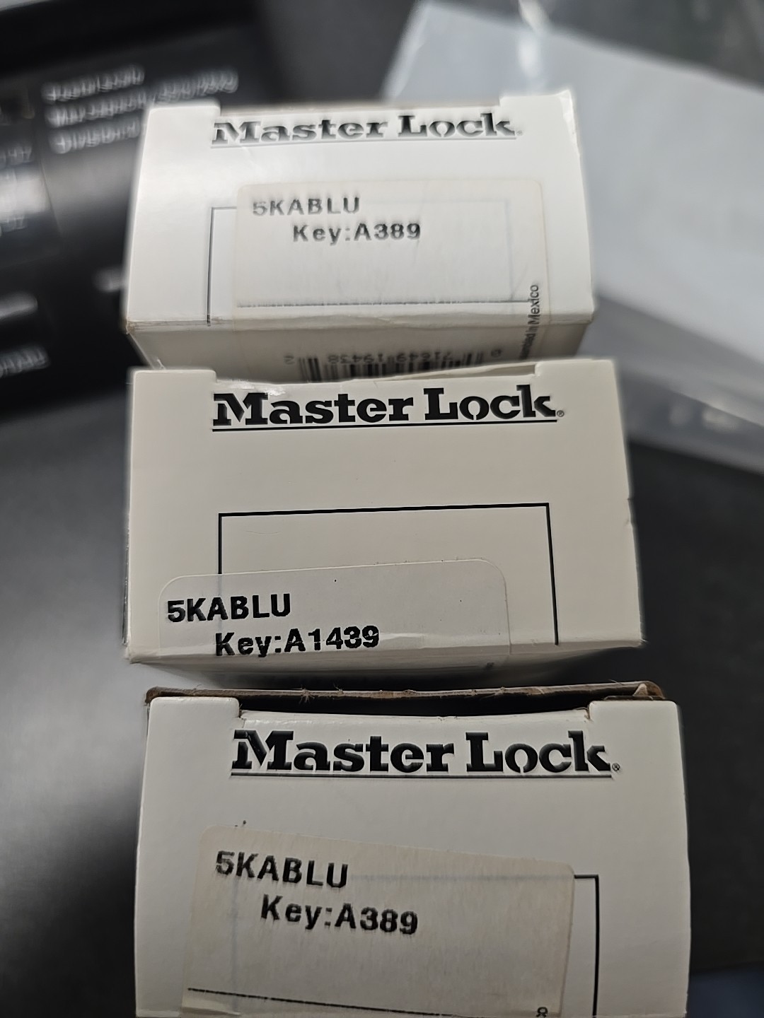 (QTY 5) Mixed Padlocks, Misc Lot - Master Lock, With Keys General + Commercial