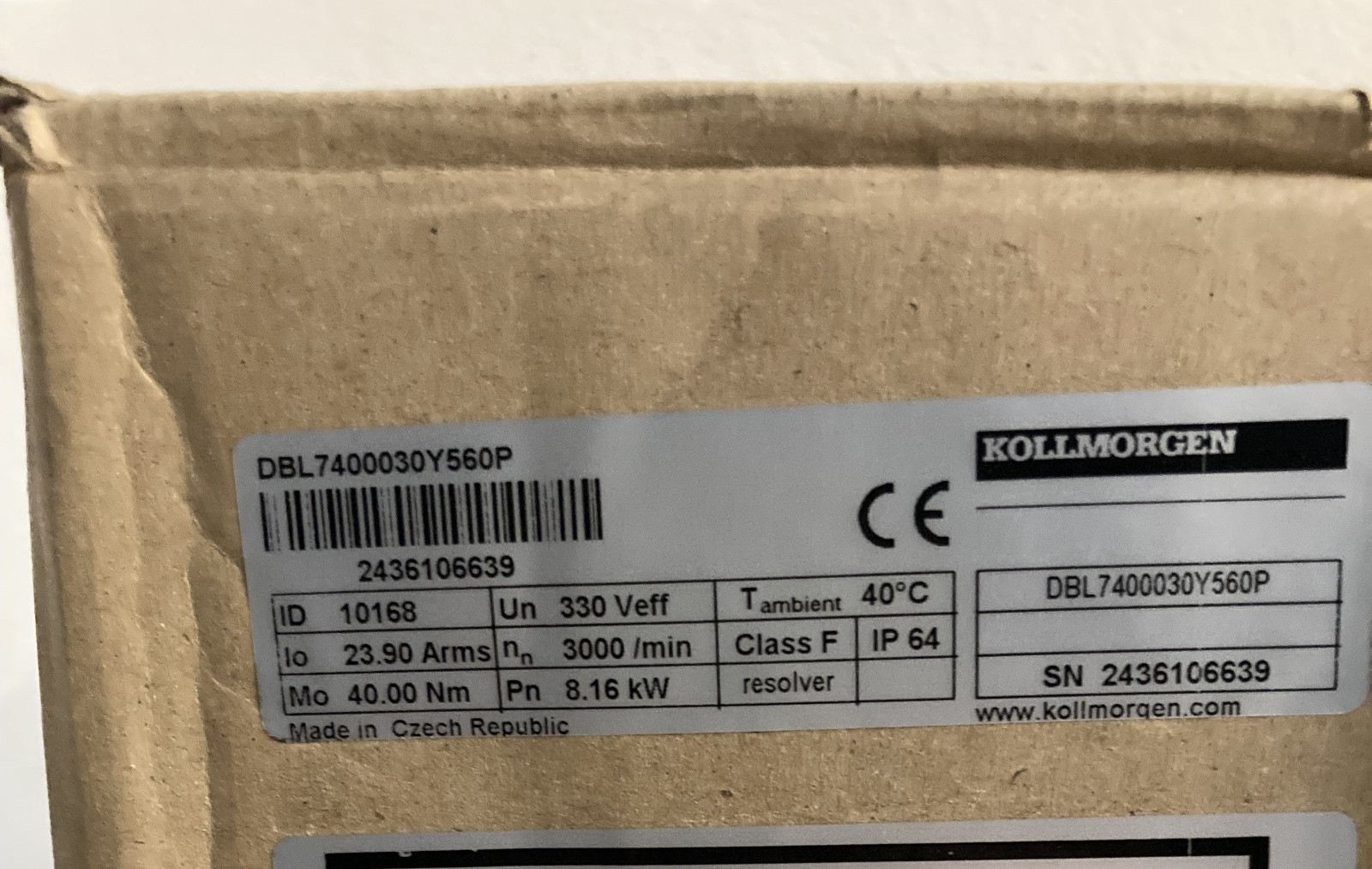 Kollmorgen DBL Series Servo Motor DBL7-4000-30-Y-560P