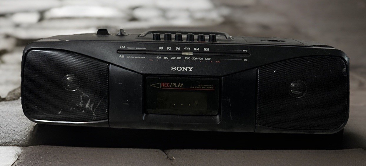 Sony CFS-204 AM FM Radio Cassette Player Boombox For Parts Working Radio only