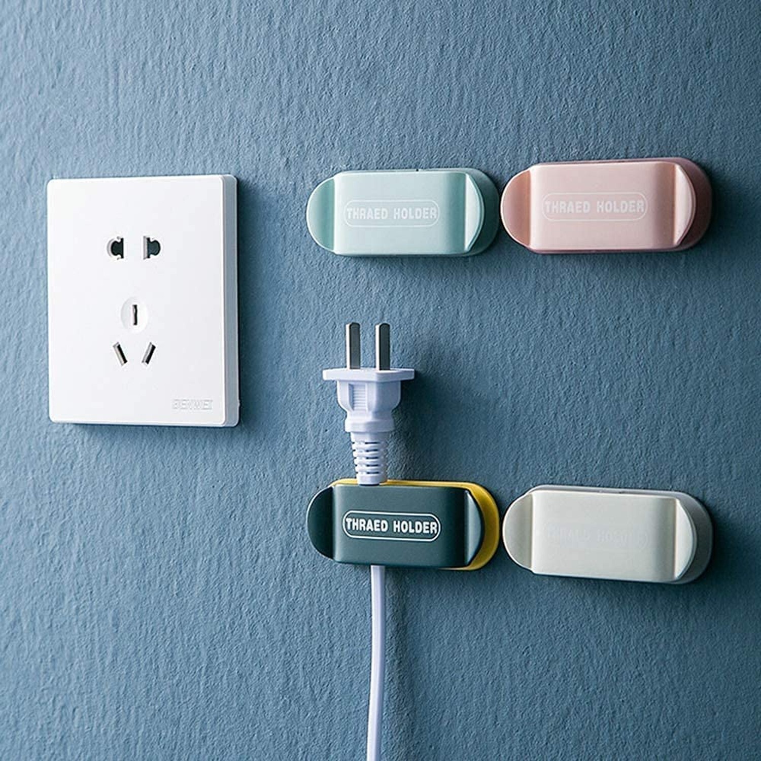 4 pieces Clamp Cable Plugs Organizer,Plug Wire Holder Hook Cable Retainer, Ca...