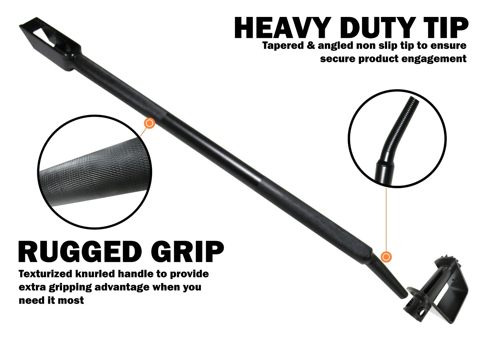 Combination Winch Bar 35" Painted Black for Tie Down Winch Leverage Tension