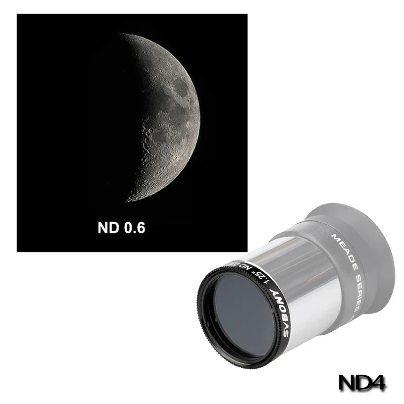 SV139 1.25" ND4 /ND8/ ND16/ ND1000 Neutral Density Filter for Telescope Eyepiece