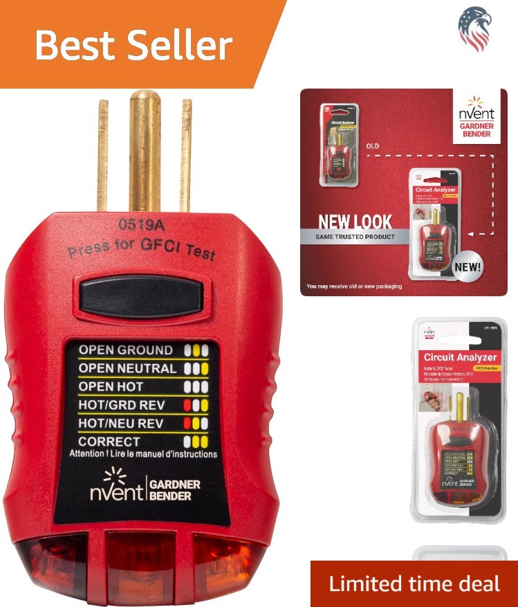 Ground Fault Receptacle Tester Circuit Analyzer Compatibility for Standard GF...