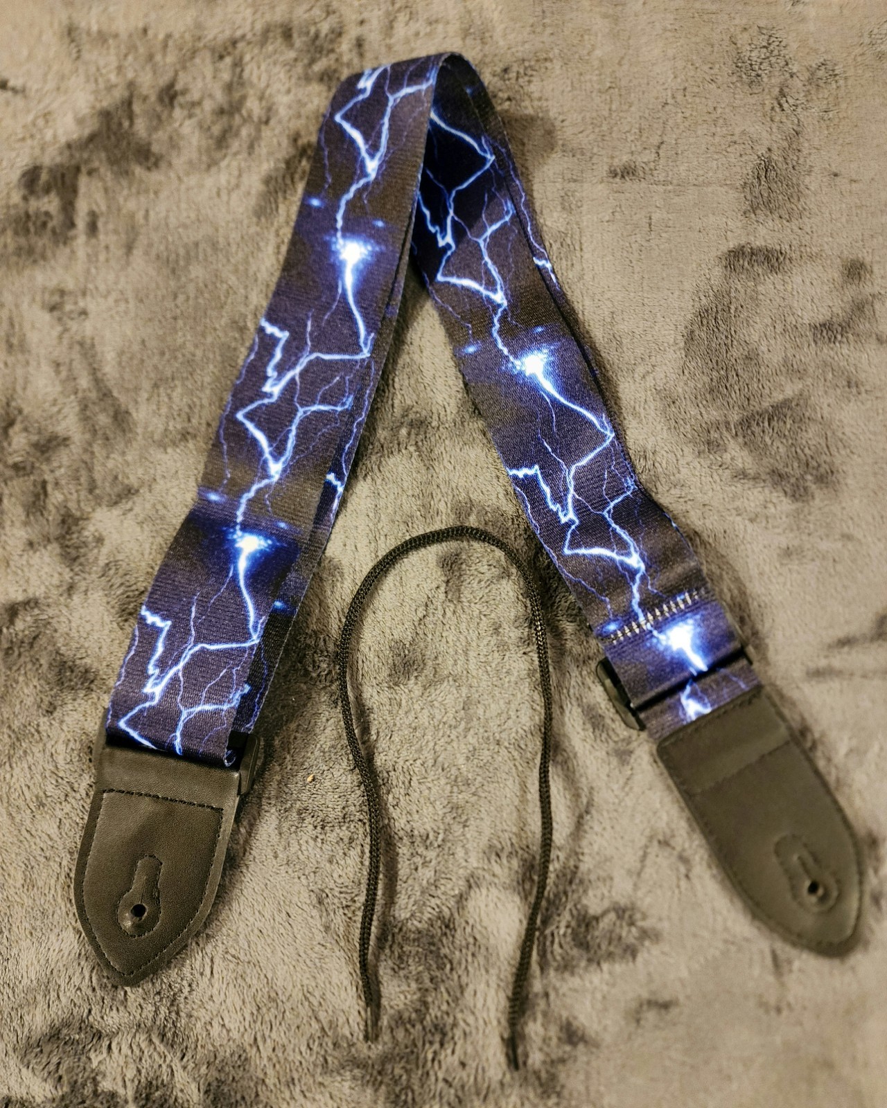 Blue lightning bolt Guitar Strap