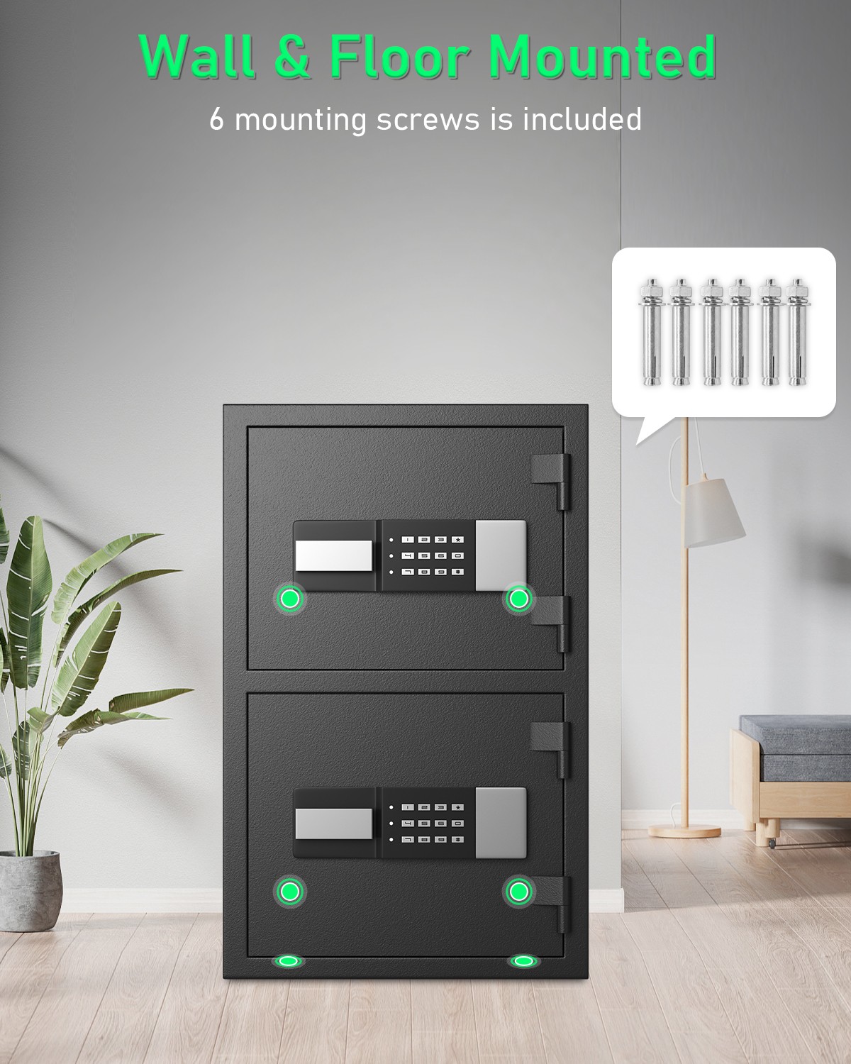 5.0 Cuft Digital Lock Safe Box with Double Door and Deposit Slot for Home Office