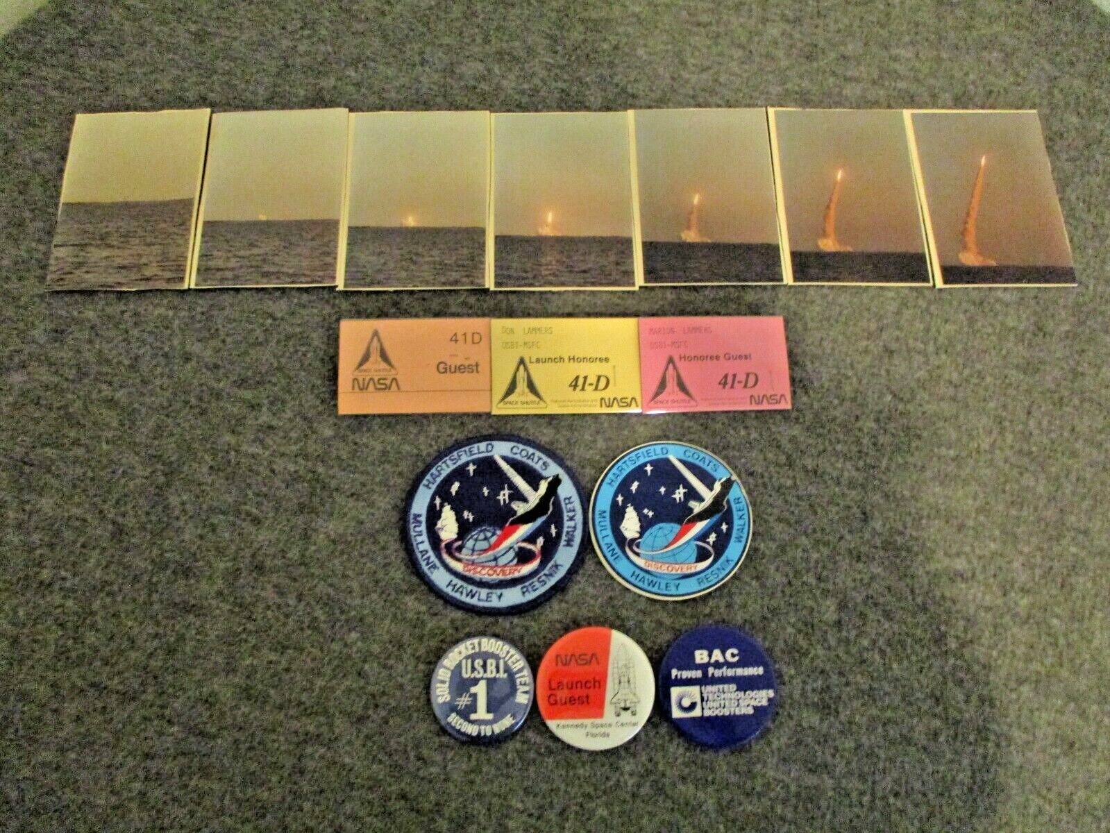 NASA SPACE SHUTTLE DISCOVERY 1984 LAUNCH BADGES PHOTOS PATCH DECAL PINS LOT(15)