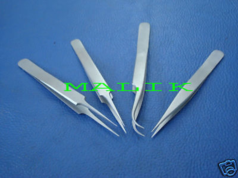4 PCS O.R GRADE JEWELER STYLE FORCEPS TWEEZERS
