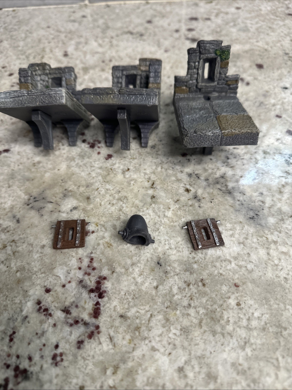 Dwarven Forge Castle Battlement Transitions, Right Left, And Straight.