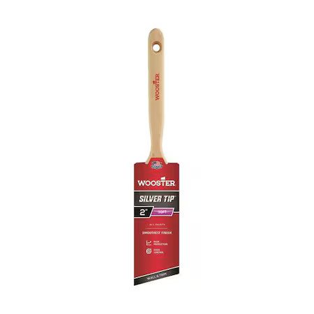 Wooster 5221-2 2" Angle Sash Soft, Silver Ct Polyester Bristle, Paint Brush,