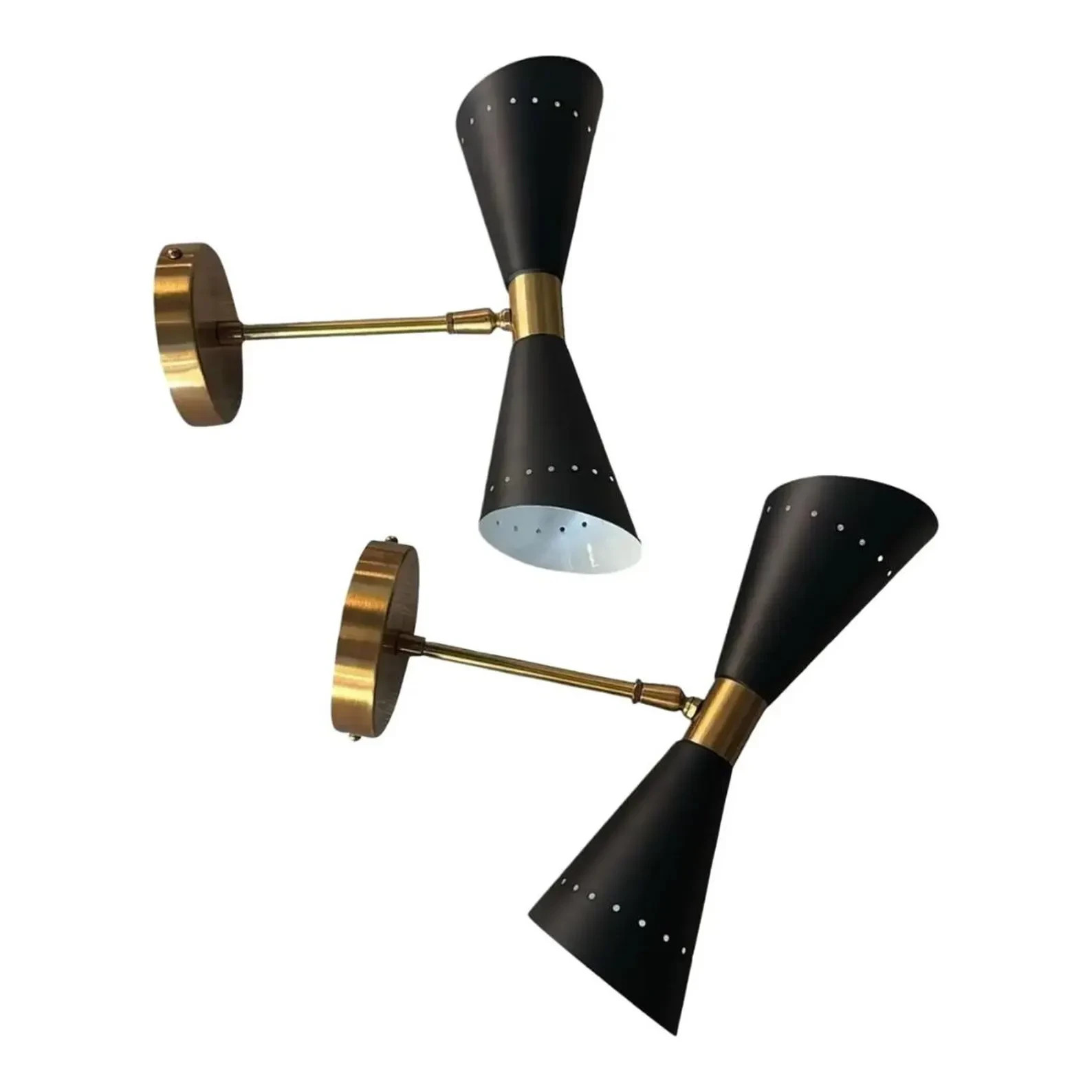 Mid Century Pair of Italian Brass Wall Sconce Modern Diabolo Wall Lamp